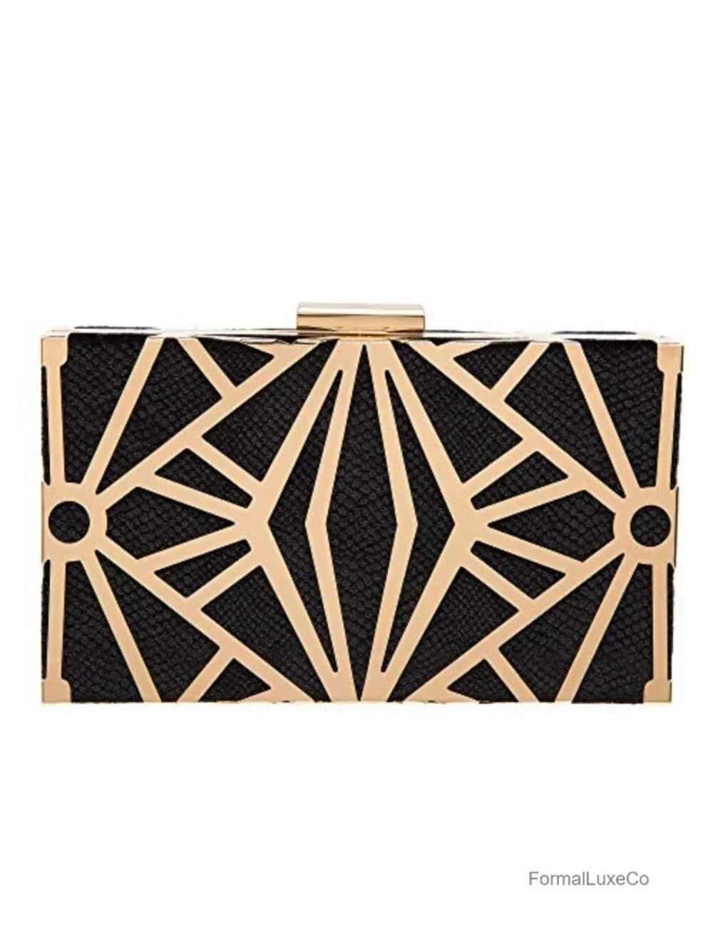 Exquisite Velvet Metal Cut-Out Clutch Evening Bag Prom Wedding